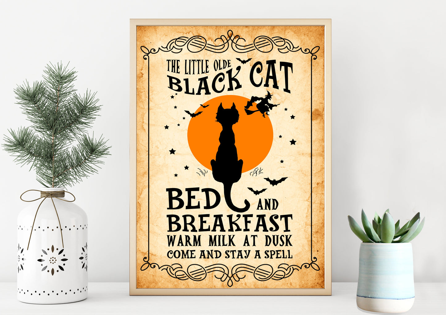 Black Cat Bed Breakfast Poster