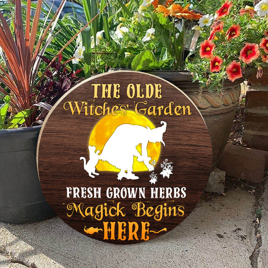 Magick Begins Here Wood Sign