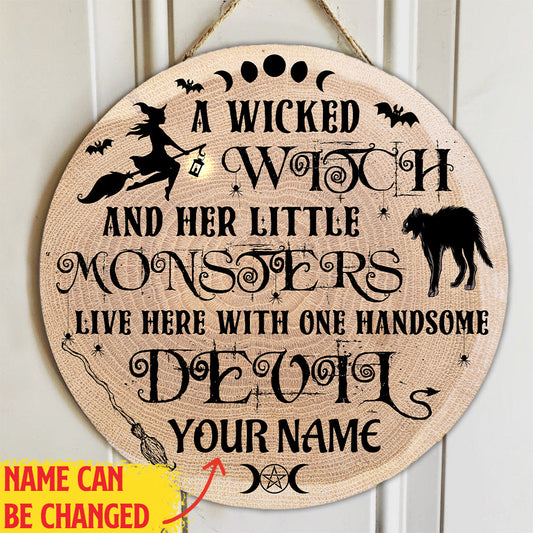 A Witch Live Here Custom Wood Sign