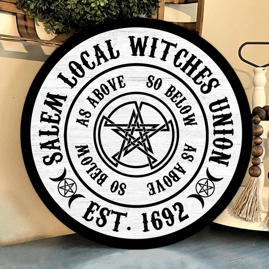 Local Witches Union Wood Sign