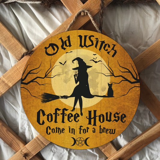 Old Witch Coffee House Wood sign