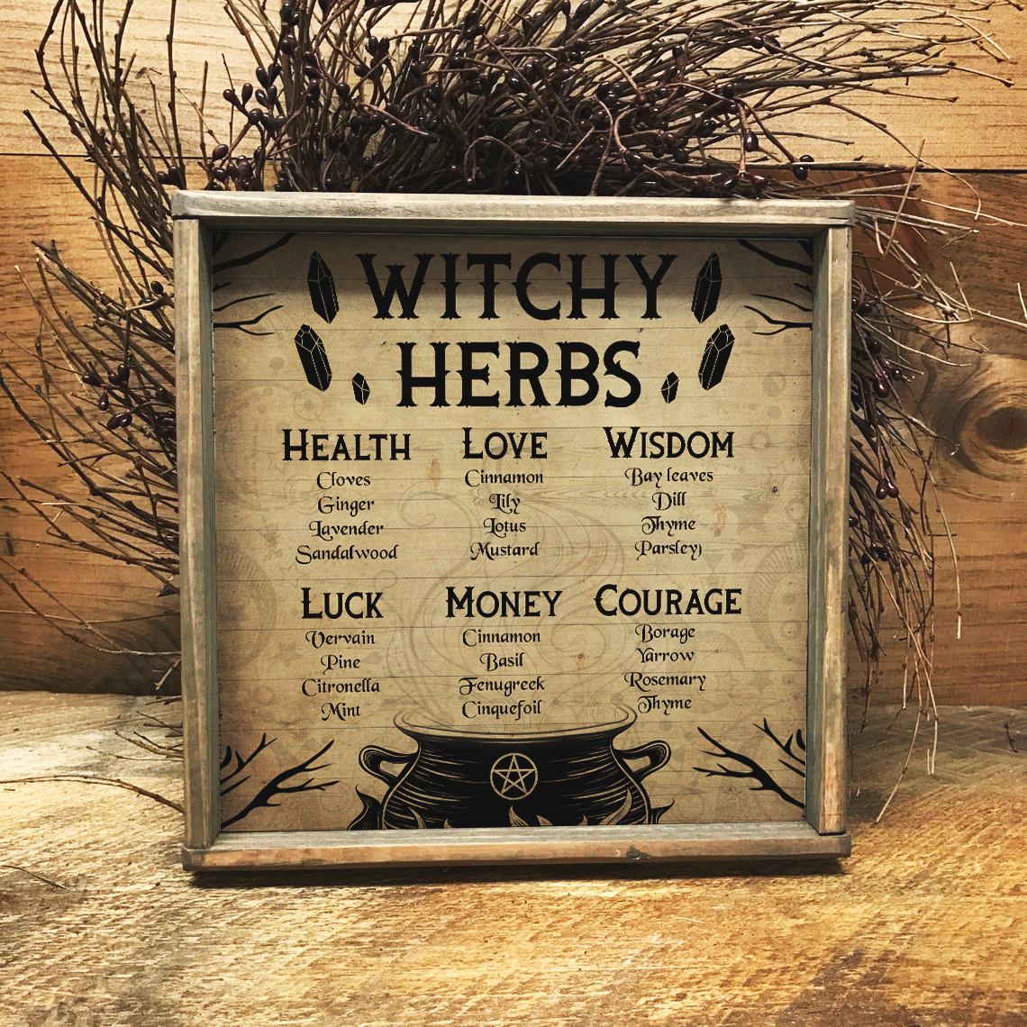 Witchy Herbs Square Poster