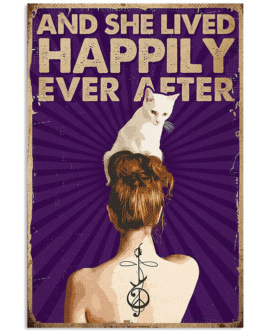 And She Lived Happily Ever After Cat Tattoo-4523