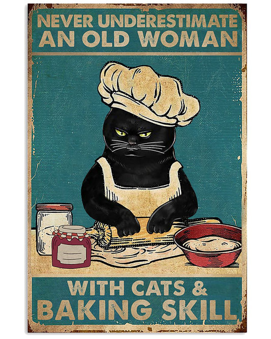 Never Underestimate An Old Woman Baking Black Cat-9533