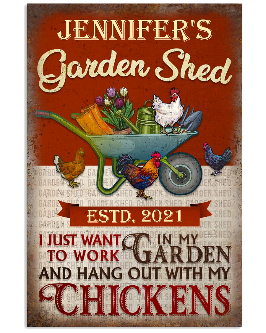 Personalized Chicken Garden Shed I Just-8764