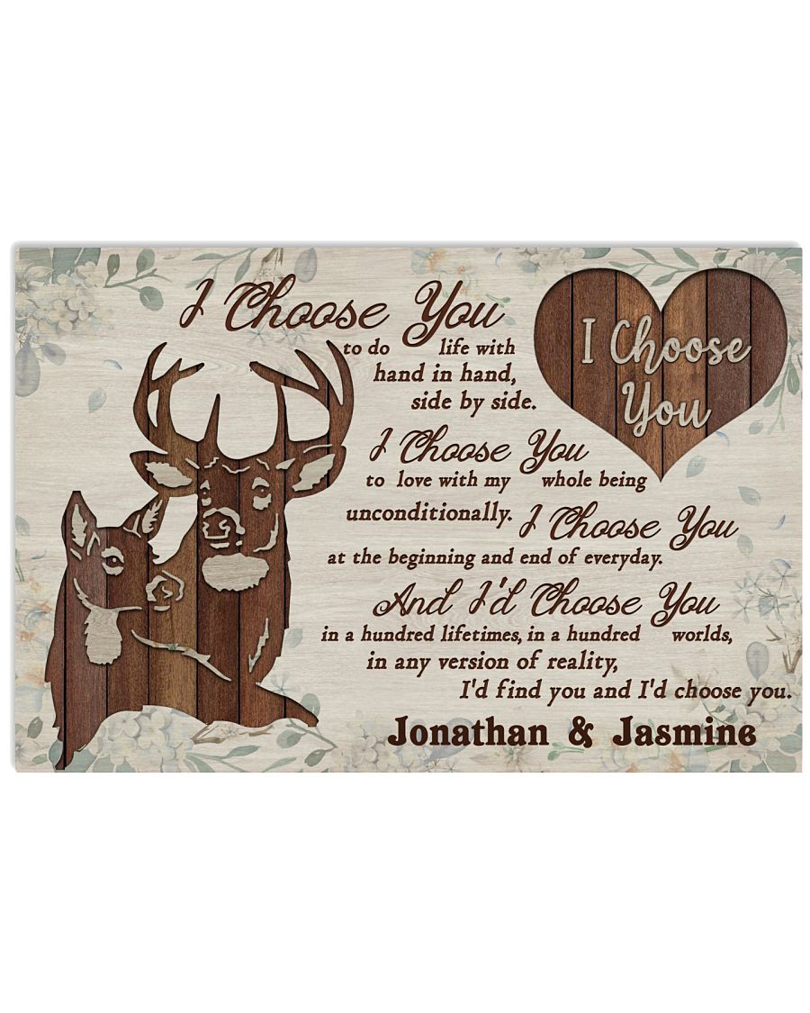 Personalized White Wood Deer Couple I Choose You-4278