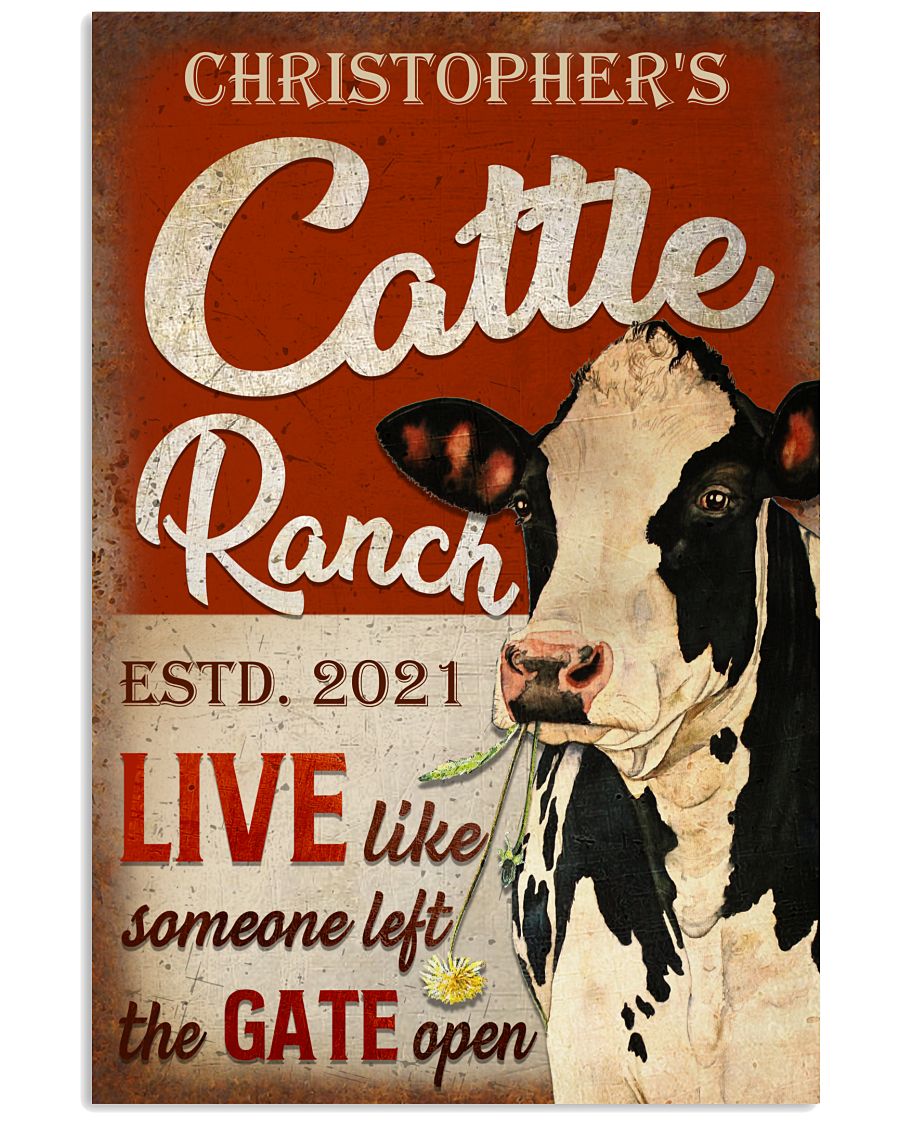 Personalized Cattle Ranch The Gate Open-4037