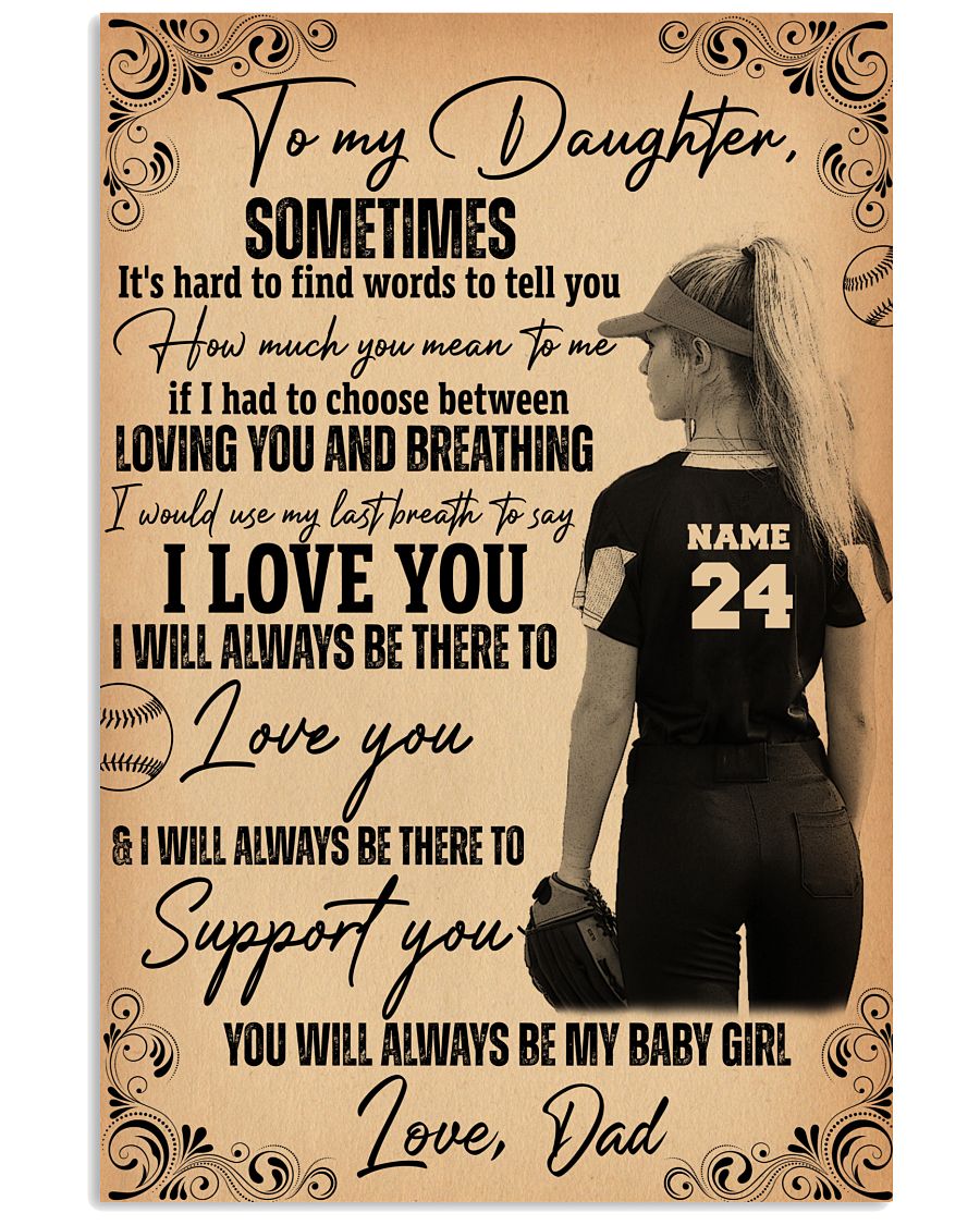 Softball To My Daughter From Dad GH6-1002-7027