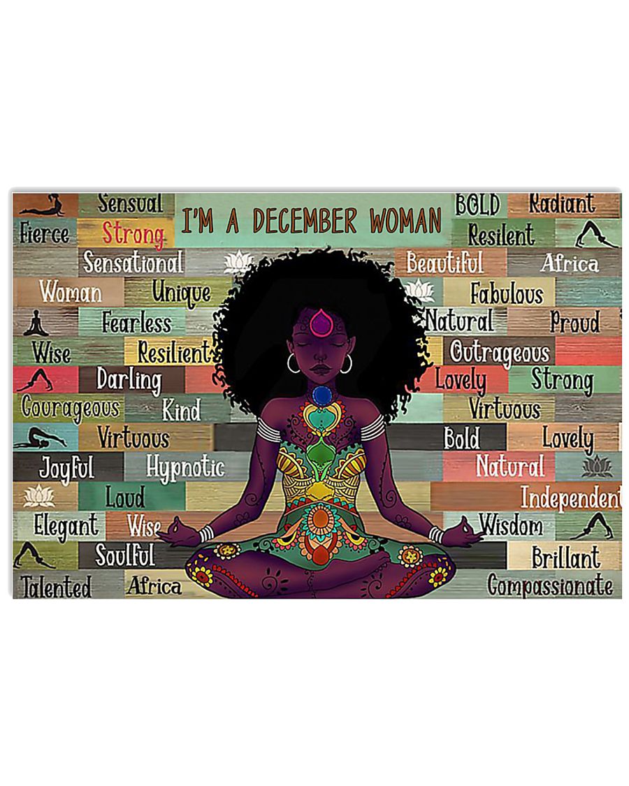 Black yoga woman I'm a December woman-7063