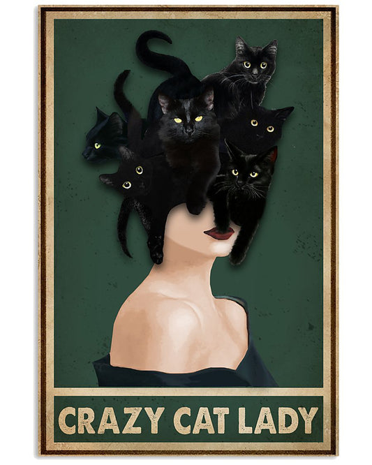 Retro Green Crazy Cat Lady-9828