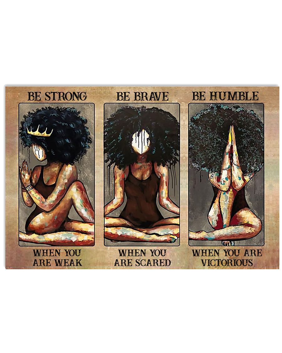 Yoga black girl Be strong when you are weak-7436