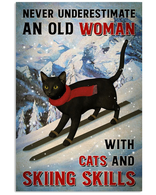 An Old Woman With Cats And Skiing Skills-6968