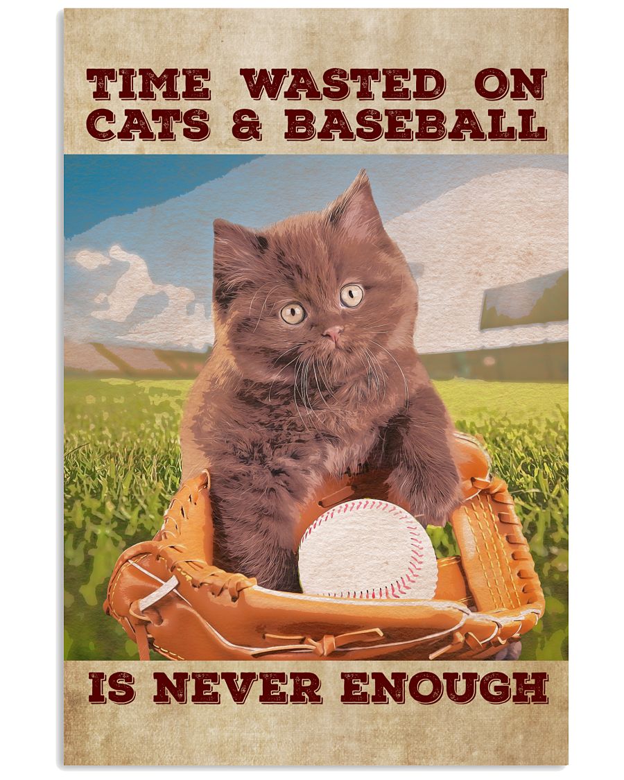 Cat and Baseball - Wall Art Prints Set - Origin Art-2386