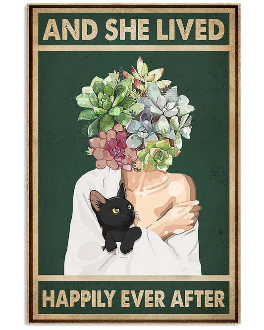 She Lived Happily Cat Succulents-1240