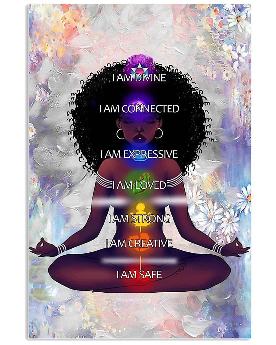 Black woman yoga chakra girl yoga art-5225