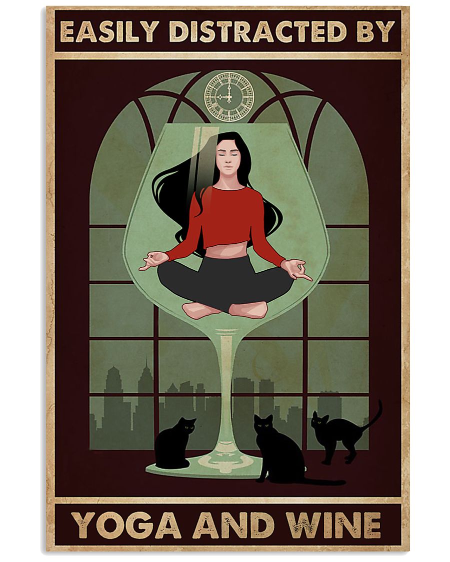 Yoga and wine Yoga girl Yoga art-2386