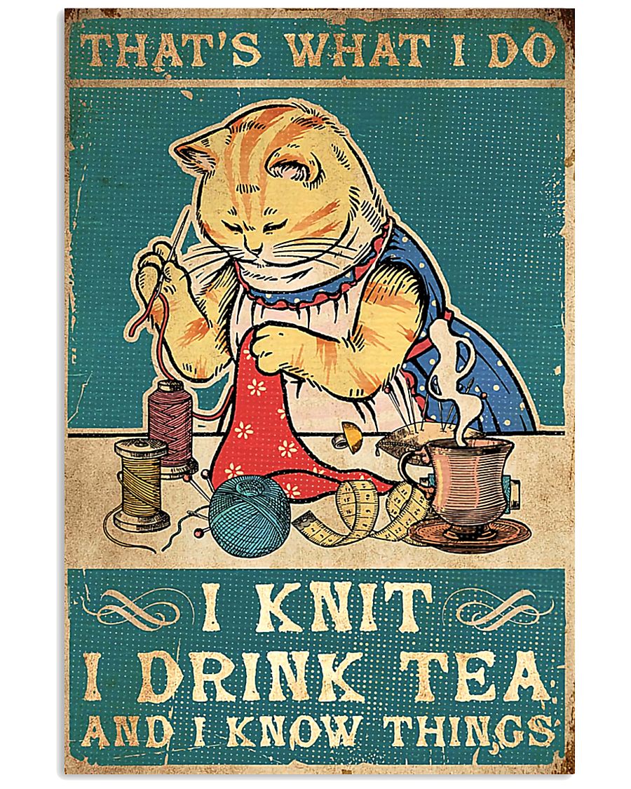 cat knit thats what i do poster-9396