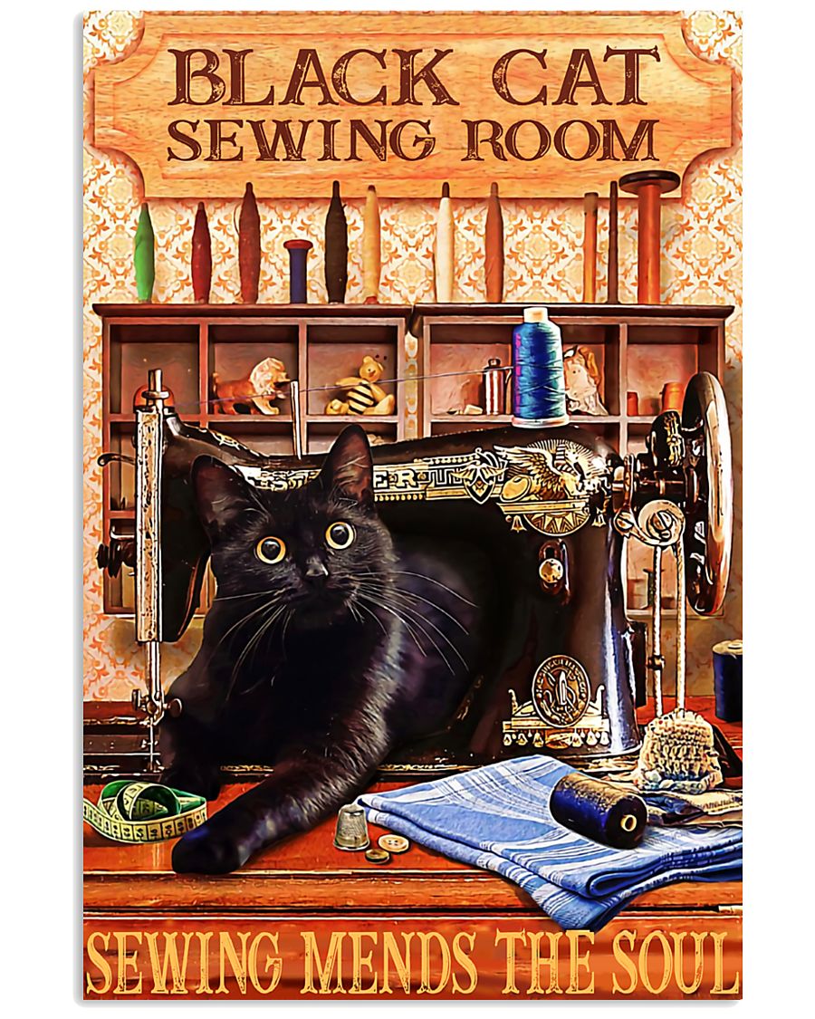 black cat sewing room poster-1044