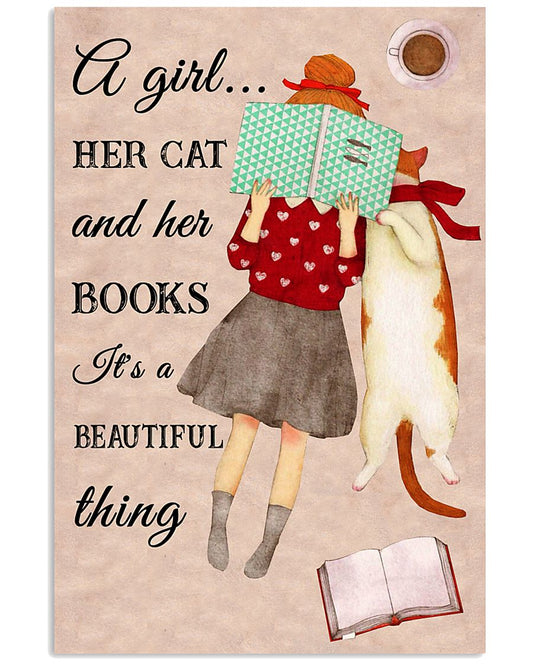 A Girl Her Cat And Her Books A Beautiful Thing-3138