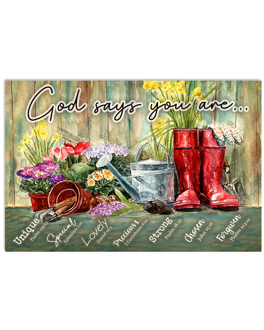 God Says You Are Unique Special Lovely Precious Strong Chosen Forgiven Poster - Poster For Gardeners - Home Wall Decor - No Frame-7516