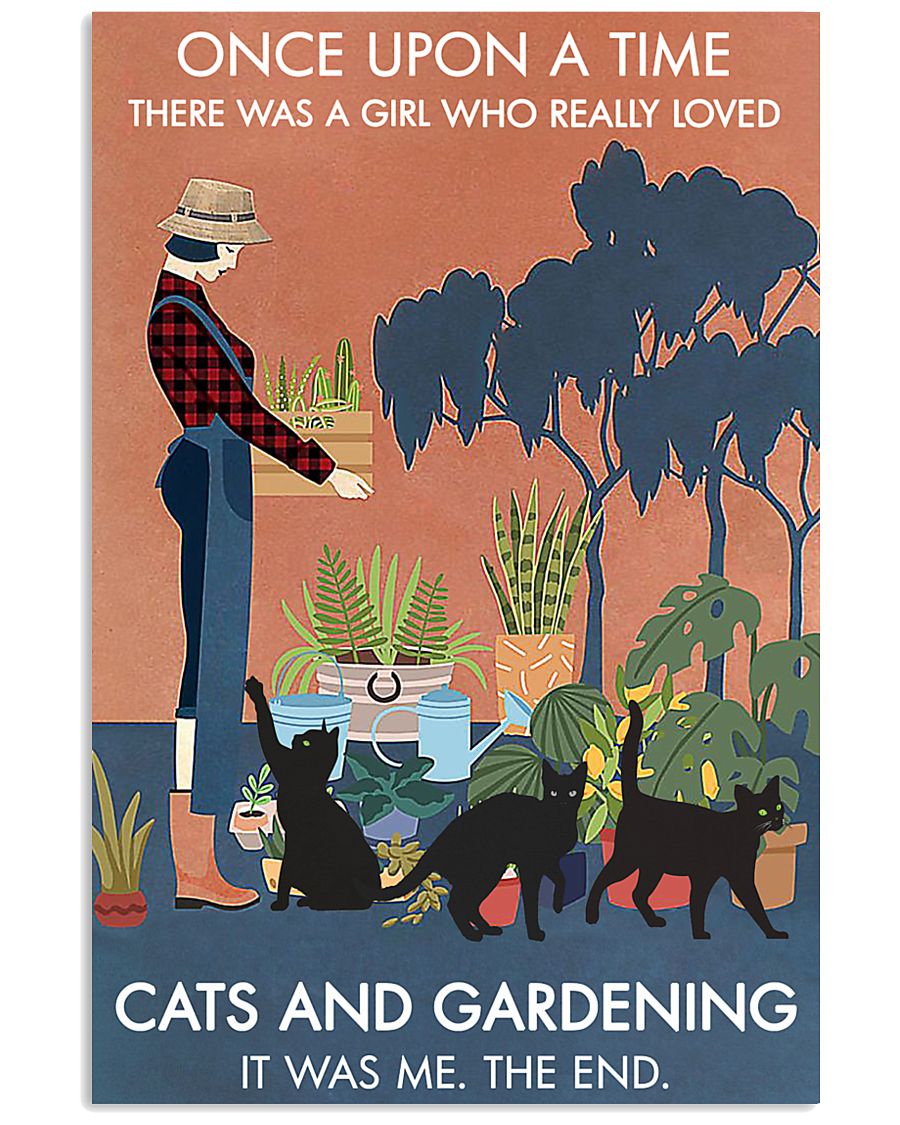 Vintage Once Upon A Time Gardening Black Cat-7110