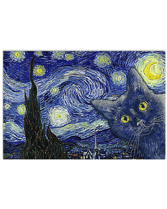 Starry Night Black Cat-1877