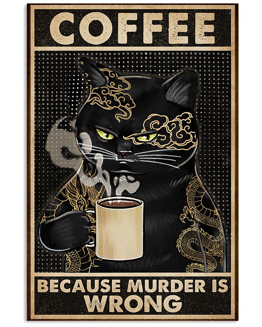 Retro Black Because Murder Is Wrong Cat-7211