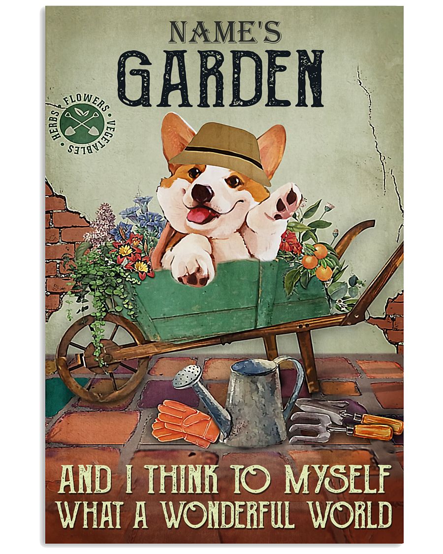 Name's Garden And I Think To Myself What A Wonderful World Poster - Name Can Be Customized - Poster For Gardens - No Frame-1750