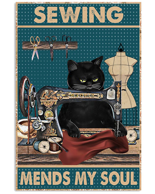 Black Cat Sewing Mends My Soul-9677