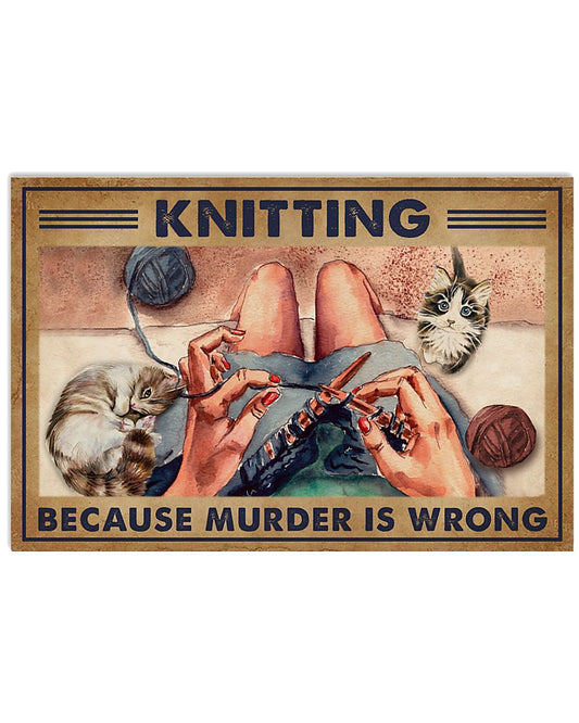 Retro Knitting Because Murder Cats-8630