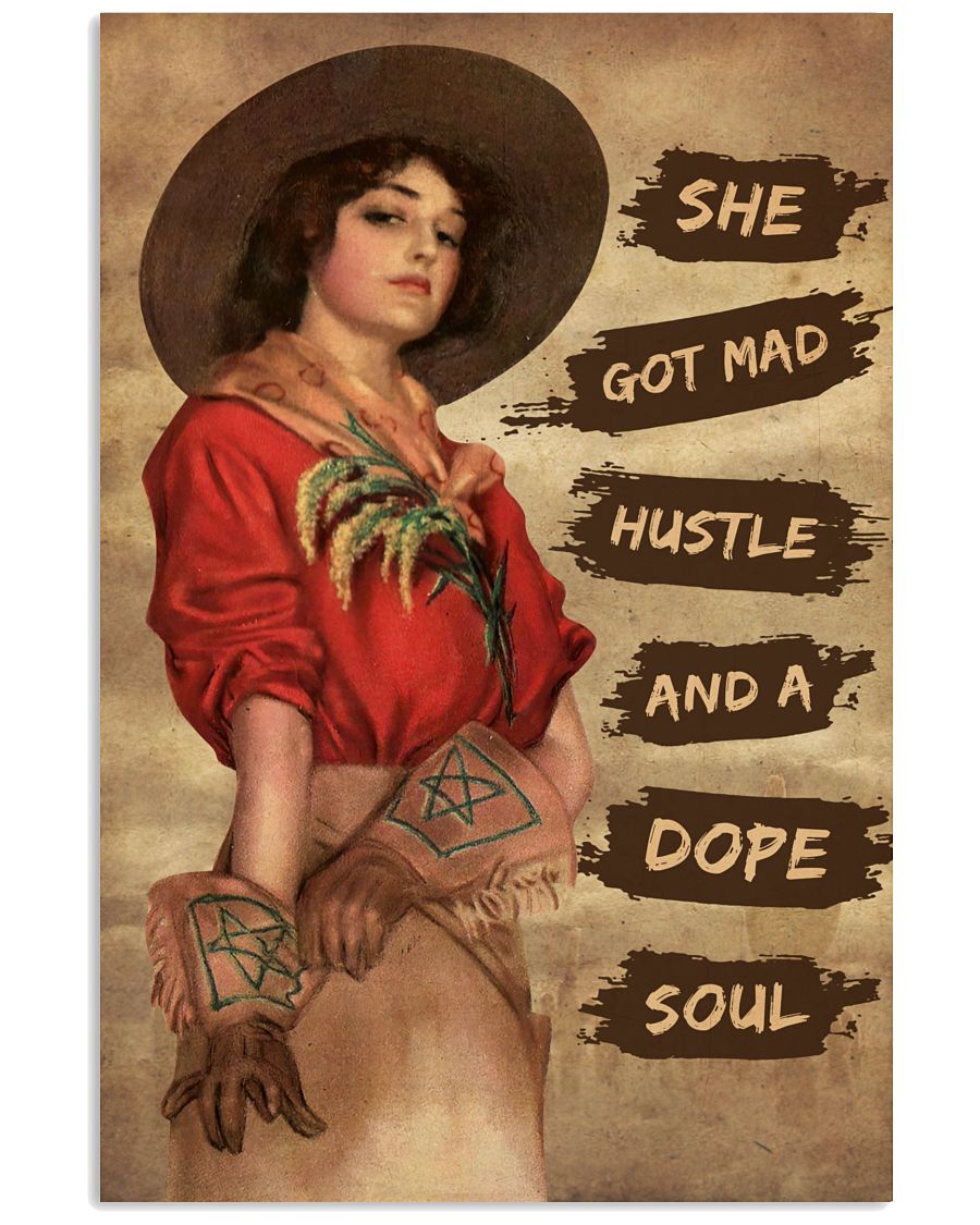 Cowgirl She Got Mad Hustle Vintage Text-6565