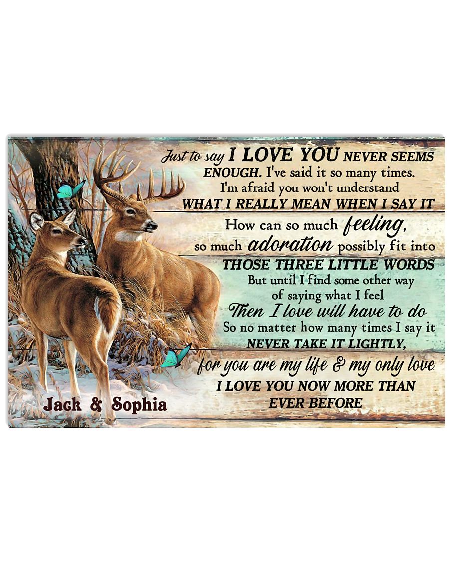 Personalized Deer Couple Pallet I Love You-9010