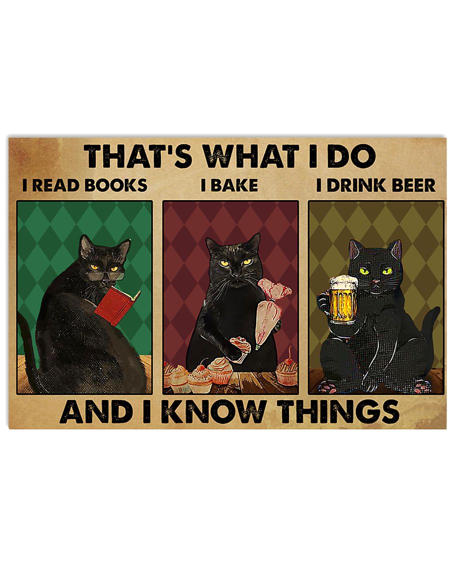 Black cat read book baking drink beer dvhh NGT-5061