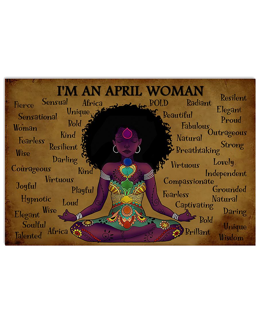 Black woman yoga I'm an April woman-2103