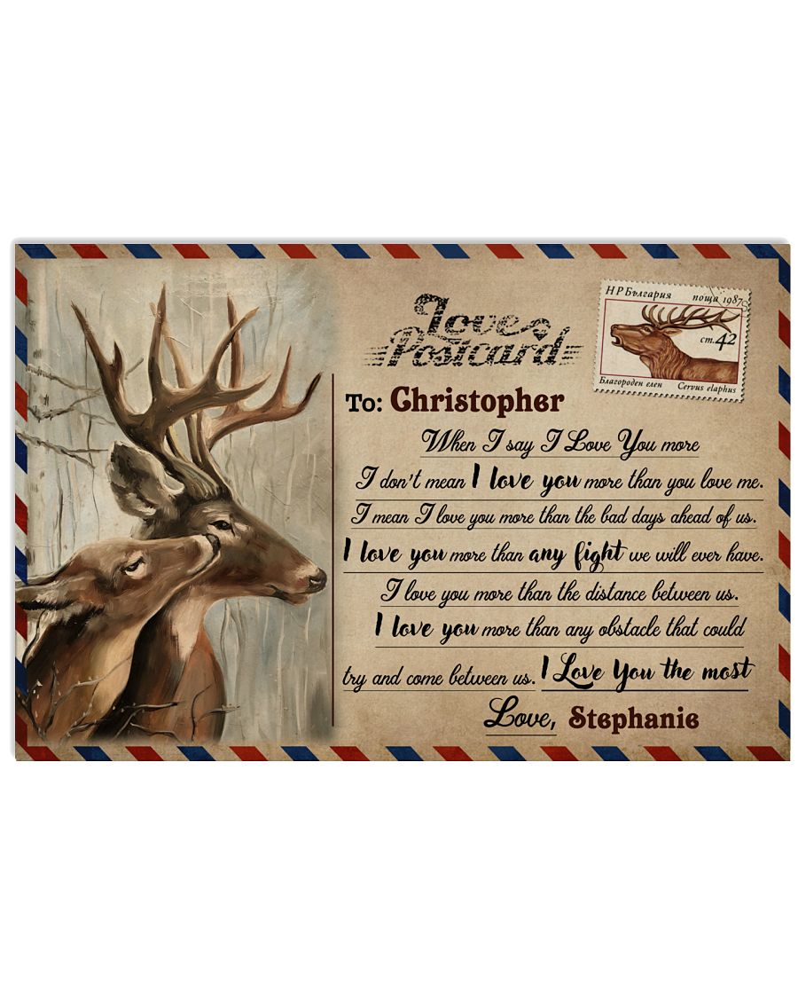 Personalized Deer Postcard I Love You-9858