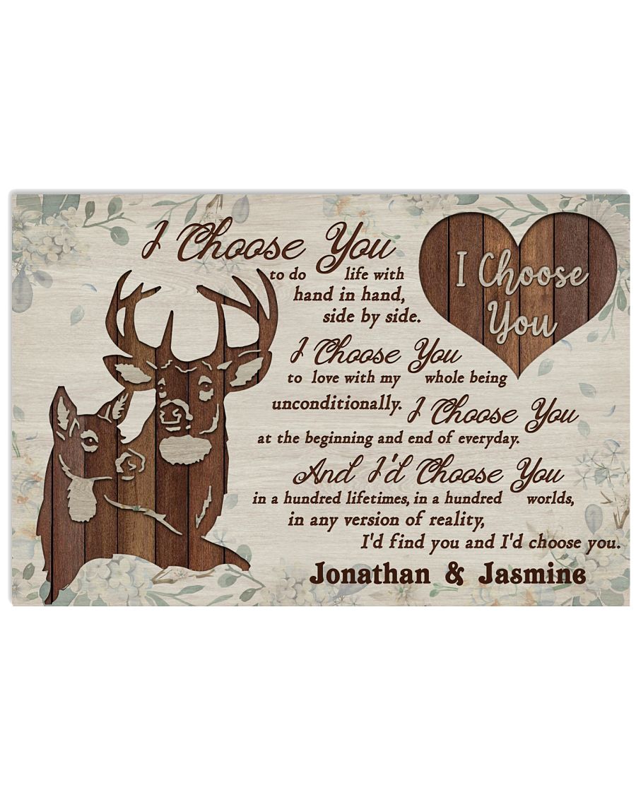 Personalized White Wood Deer Couple I Choose You-4278