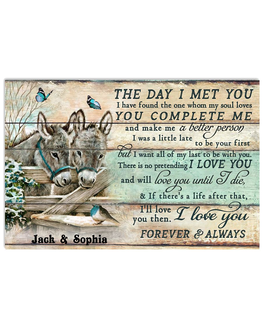 Personalized Donkey Couple Pallet The Day I Met-8855