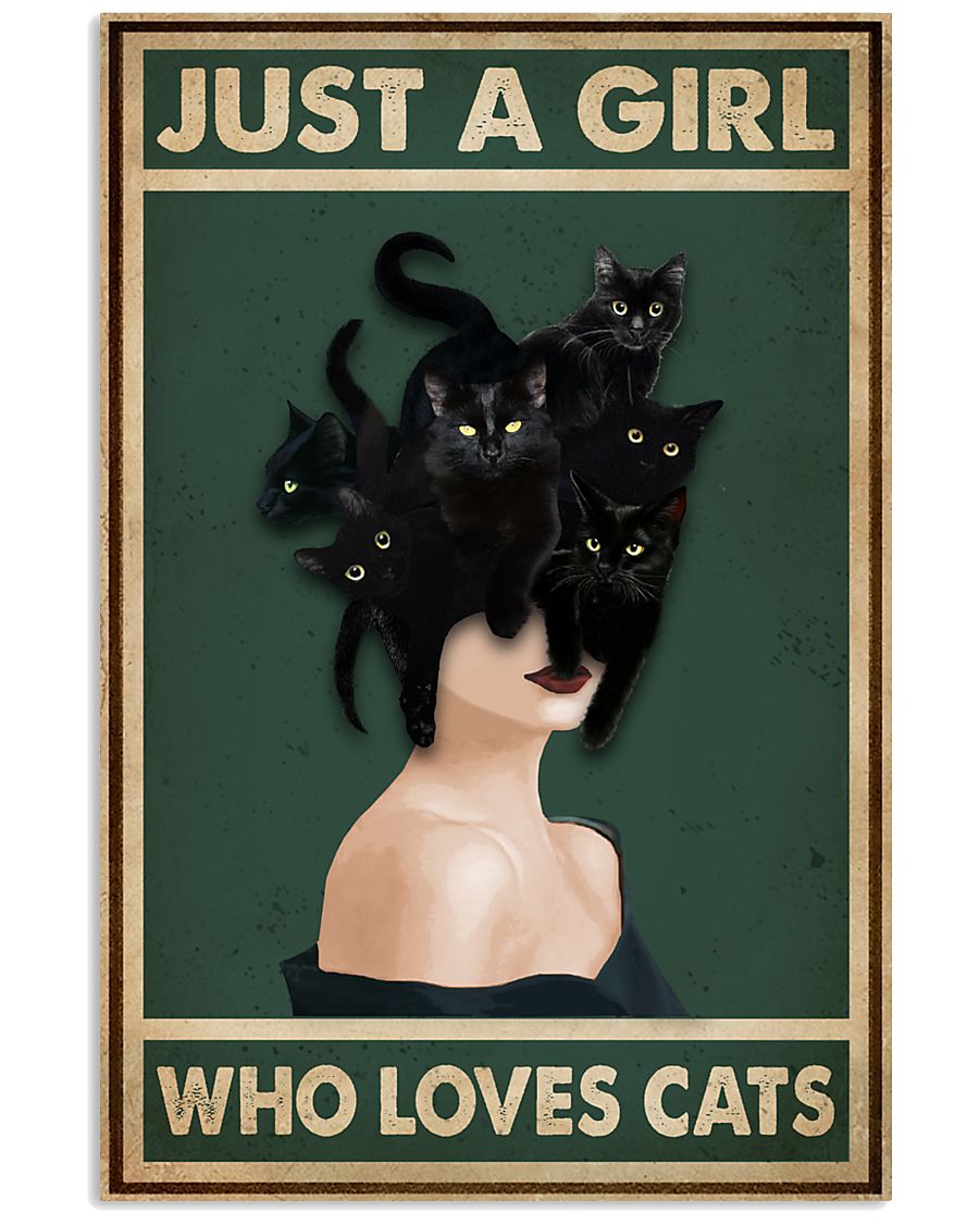 Retro Green Who Loves Black Cat-3401