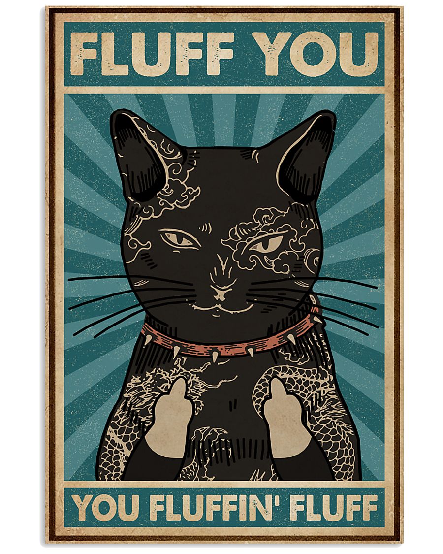 Retro Teal Tattoo Cat Fluff You-7987