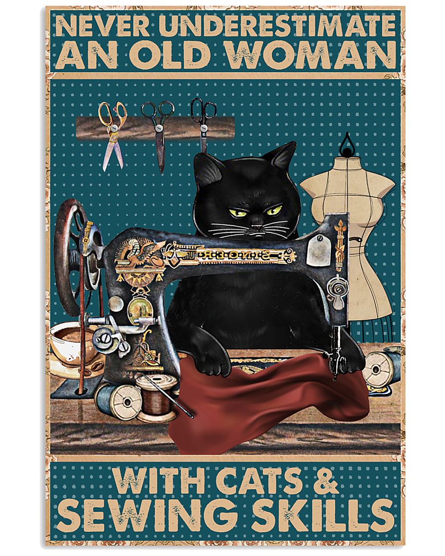 Never Underestimate An Old Woman Sewing Black Cat-4701