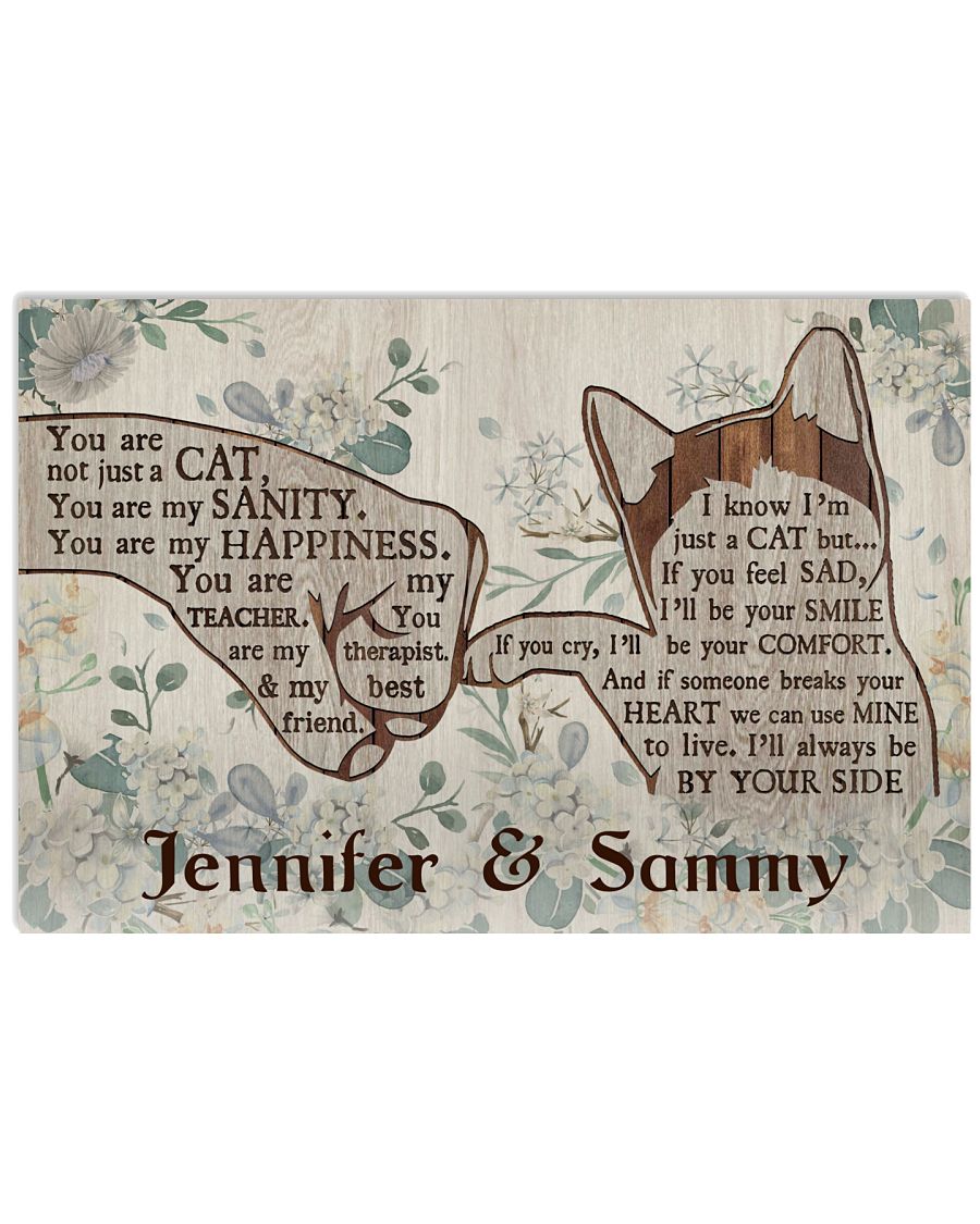 Personalized Cat Wood Floral Always-3383