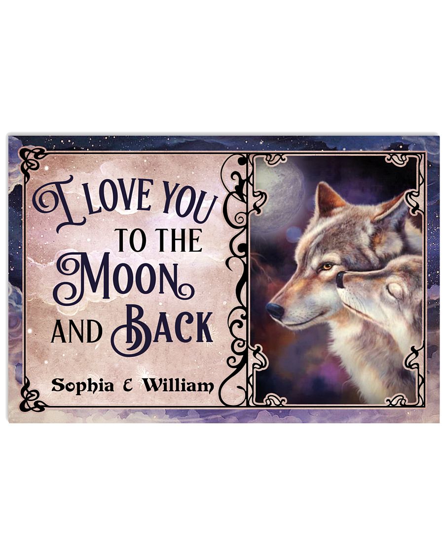 Personalized Wolf Couple The Moon And Back-8159