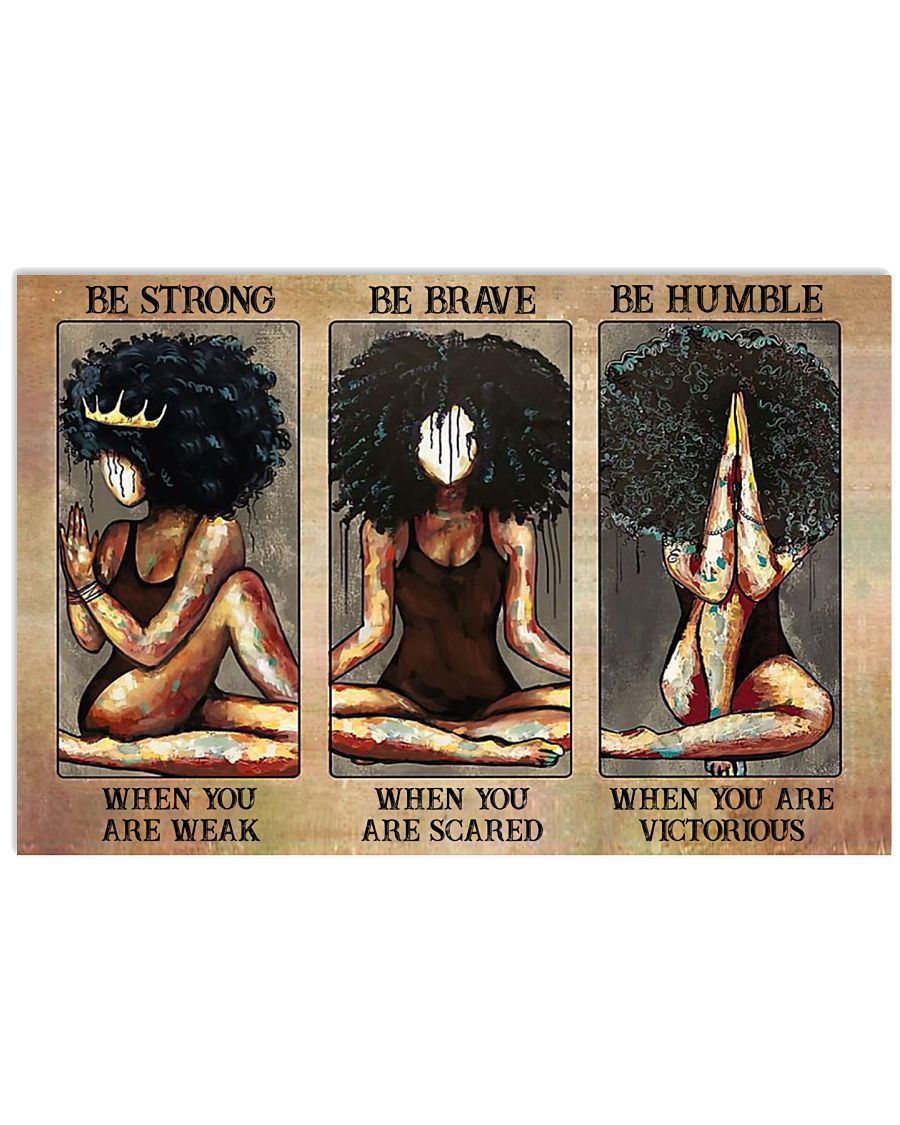 Yoga black girl Be strong when you are weak-7436