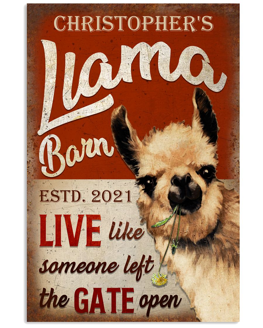 Personalized Llama Barn The Gate Open-8746