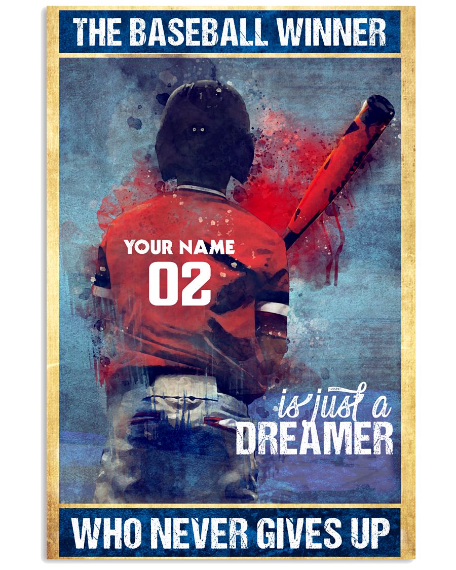 Personalized Wall Art Prints Set - The baseball winner is a dreamer who never gives up - Origin Art-2583