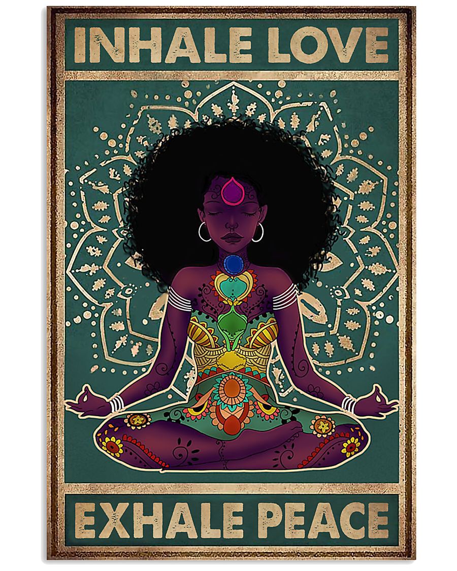 Black woman yoga inhale love exhale peace-3731