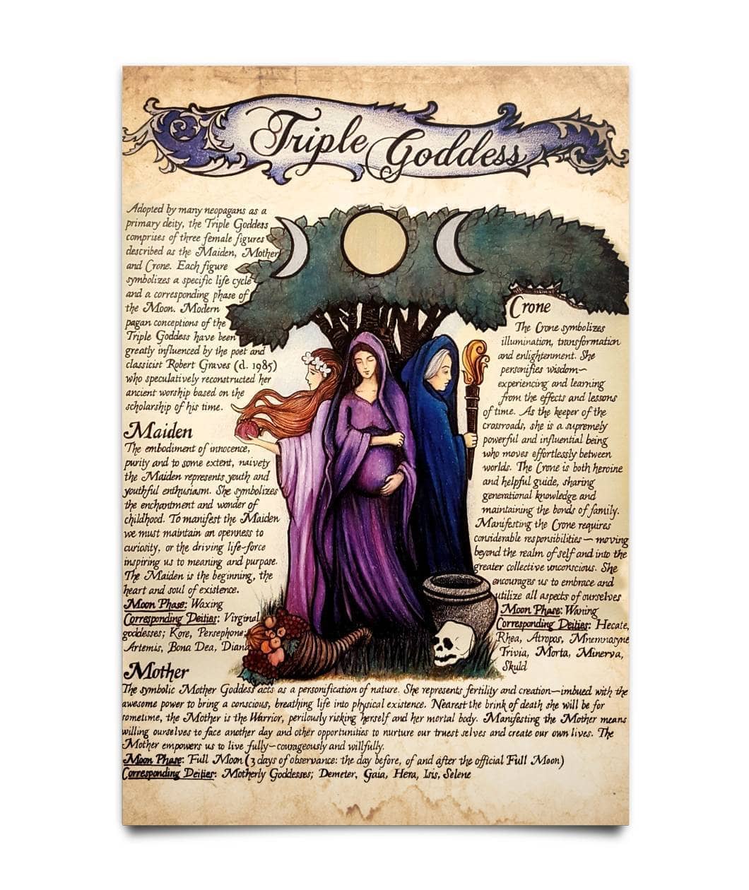 Tripple Moon Goddess Poster