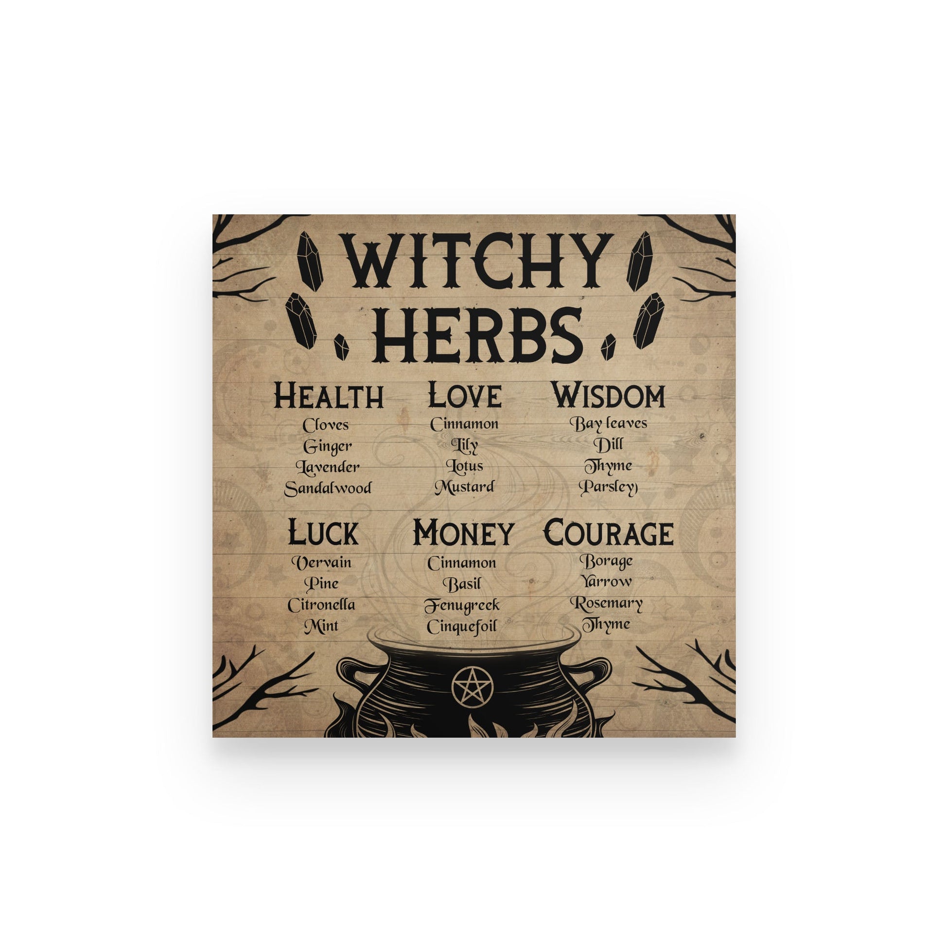 Witchy Herbs Square Poster