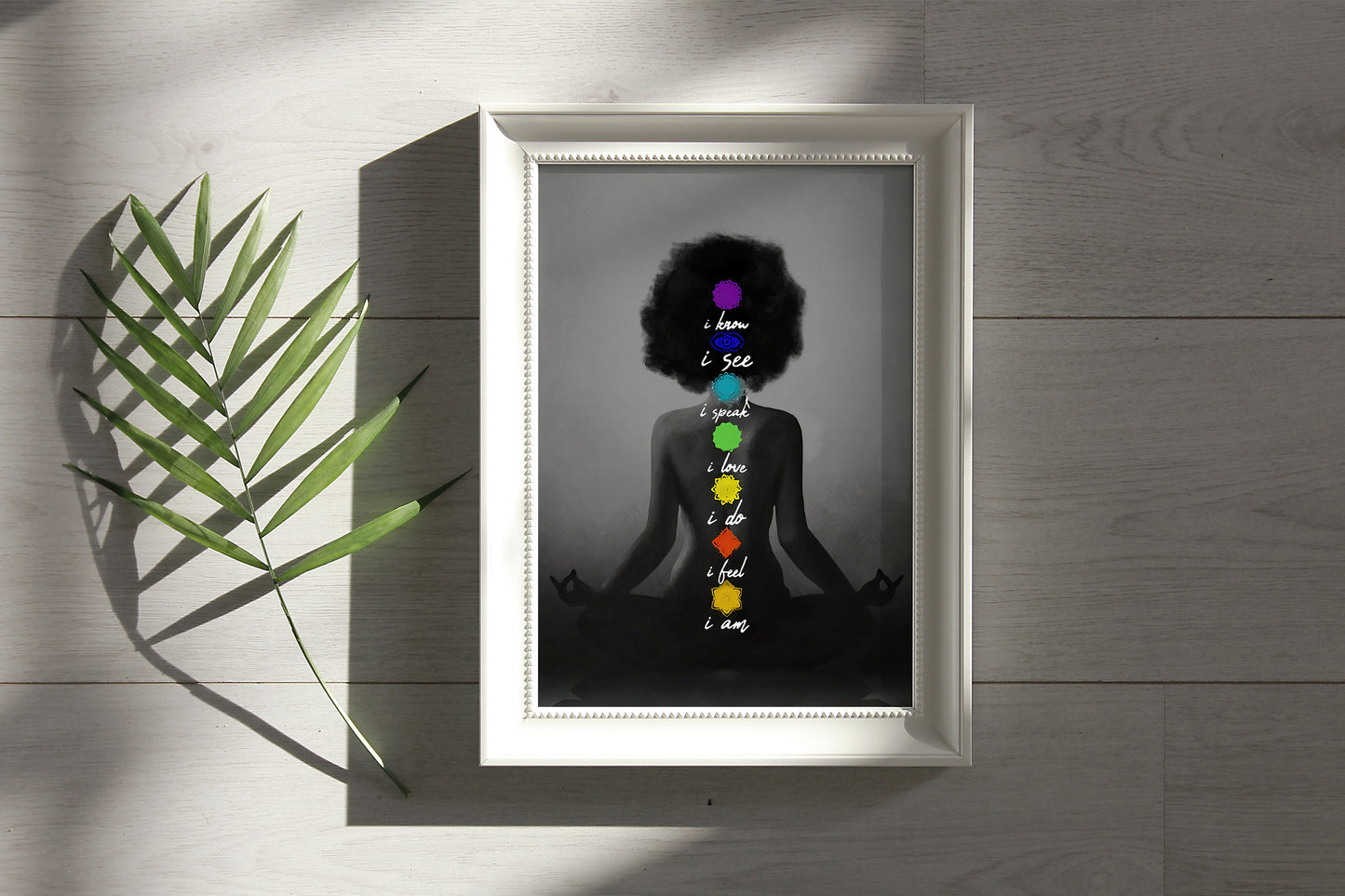 Black Woman Seven Chakras Vertical Poster