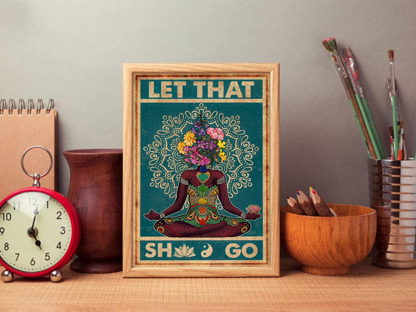 Let That Shit Go Yoga Vertical Poster